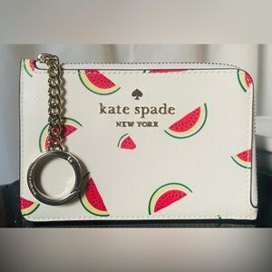 Kate Spade Staci Watermelon Party Medium L-Zip Card Holder